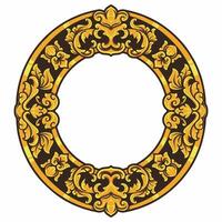 isolato frontiere o montatura ornamento. ornamentale elementi per il tuo disegni. nero e oro colori. floreale intaglio decorazione per cartoline o inviti per sociale media. vettore