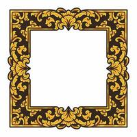 isolato frontiere o montatura ornamento. ornamentale elementi per il tuo disegni. nero e oro colori. floreale intaglio decorazione per cartoline o inviti per sociale media. vettore