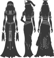 silhouette indipendente egiziano donne indossare essere sebleh nero colore solo vettore