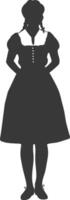 silhouette indipendente Germania donne indossare dirndl nero colore solo vettore
