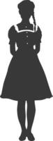 silhouette indipendente Germania donne indossare dirndl nero colore solo vettore