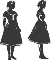 silhouette indipendente Germania donne indossare dirndl nero colore solo vettore