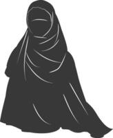 silhouette hijab simbolo nero colore solo vettore