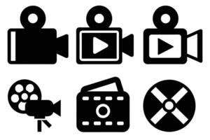 telecamera registratore film icona simbolo impostato vettore