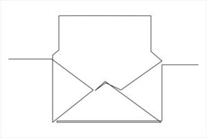 continuo uno linea e-mail schema mano disegnato simbolo linea arte illustrazione vettore