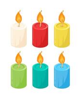 candele colorato impostato cartone animato illustrazione vettore