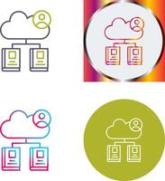 nube biblioteca icona design vettore