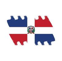 pennellate di bandiera della repubblica dominicana dipinte vettore
