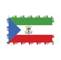 vettore di bandiera della guinea equatoriale con stile pennello acquerello