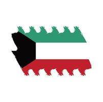vettore di bandiera del kuwait con stile pennello acquerello