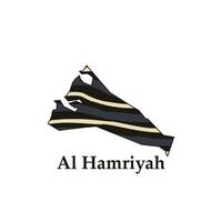 carta geografica città di al hamriyah design modello, nazionale frontiere e importante città illustrazione design modello vettore