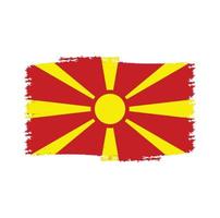 vettore di bandiera nord macedonia con stile pennello acquerello