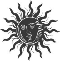 silhouette logo o simbolo di sole nero colore solo vettore