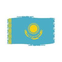 vettore di bandiera del kazakistan con stile pennello acquerello