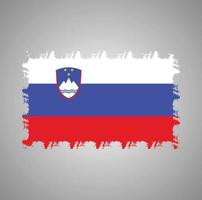 vettore di bandiera della slovenia con stile pennello acquerello