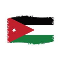 vettore di bandiera della giordania con stile pennello acquerello