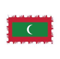vettore di bandiera delle maldive con stile pennello acquerello