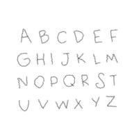 doodle set di alfabeto artistico di lettere inglesi. vettore
