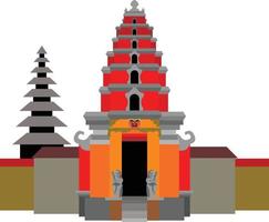 edificio di culto del tempio indù balinese vettore