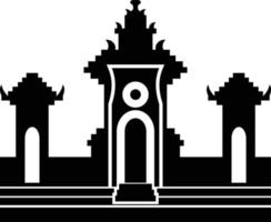 bali tempio indù edificio di culto shilhouette vettore