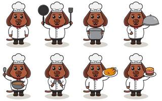 illustrazione vettoriale di cartone animato cane chef.