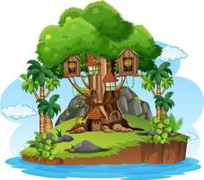casa sull'albero di fantasia nella foresta vettore