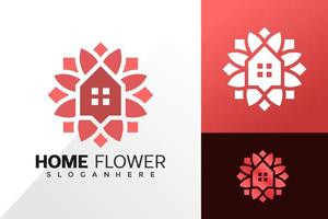 disegno vettoriale del logo del fiore domestico. emblema astratto, concetto di design, loghi, elemento logotipo per modello