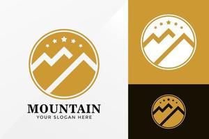 cerchio di montagna circolare logo design, loghi di identità del marchio vettore, logo moderno, logo disegni modello di illustrazione vettoriale