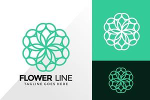 disegno del logo dell'ornamento di arte della linea di fiori, loghi dell'identità del marchio progetta il modello di illustrazione vettoriale