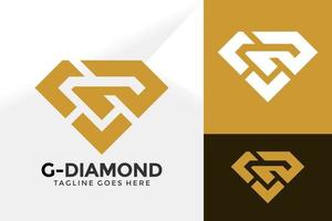 lettera g design del logo del negozio di diamanti, loghi dell'identità del marchio progetta il modello di illustrazione vettoriale