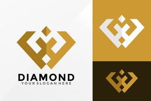 disegno di logo creativo diamante astratto, vettore di loghi di identità di marca, logo moderno, modello di illustrazione vettoriale di disegni di logo