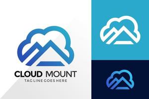 design del logo della montagna della nuvola, loghi dell'identità del marchio progetta il modello di illustrazione vettoriale
