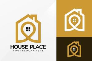 design del logo della posizione del luogo della casa, vettore dei loghi dell'identità del marchio, logo moderno, modello di illustrazione vettoriale dei disegni del logo