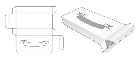 scatola lunga con modello fustellato con finestra a nastro vettore