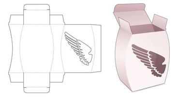 scatola curva con sagoma fustellata ala stencil vettore