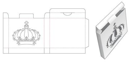 scatola di latta con sagoma fustellata corona stampata vettore