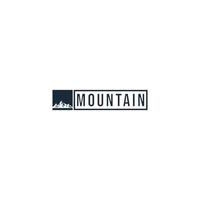 modello di logo di montagna, vettore, icona in sfondo bianco vettore