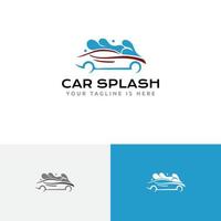splash logo astratto del servizio di autolavaggio pulito scintillante autolavaggio vettore