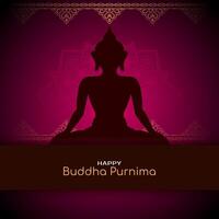 contento Budda purnima indiano Festival culturale sfondo illustrazione vettore