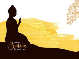 contento Budda purnima indiano Festival religioso celebrazione carta vettore