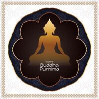 contento Budda purnima culturale indiano Festival celebrazione carta vettore