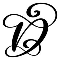 calligrafia mano disegnato lettera d logo. copione font. manoscritto spazzola stile vettore