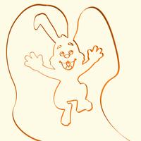 Illustrazione animale del coniglio di arte di linea 3D, illustrazione di vettore