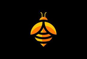 moderno miele ape animali logo design modello vettore
