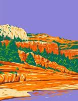 Slide Rock State Park situato a Oak Creek Canyon Sedona Arizona USA WPA poster art vettore