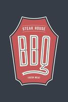 logo bbq bistecca Casa vettore