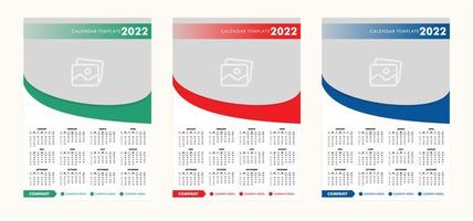 modello di progettazione di calendario da parete colorato business vector