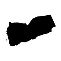 isolato semplificato illustrazione icona con nero silhouette di yemen carta geografica. bianca sfondo vettore
