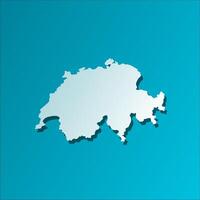 isolato semplificato illustrazione icona con blu silhouette di Svizzera carta geografica. buio blu sfondo vettore