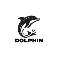delfino salto logo icona illustrazione su bianca sfondo design stile vettore